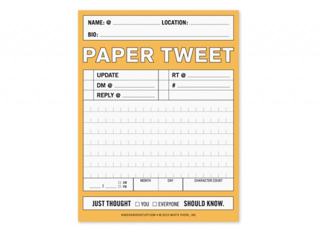 papel tweet bloc de notas twitter